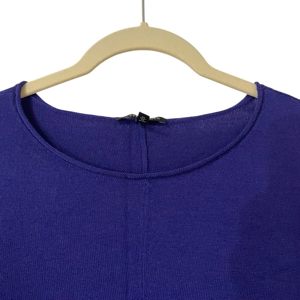 Eileen Fisher Blue Merino Wool Sweater Dress Size Small Long Sleeves Lagenlook - Picture 3 of 9